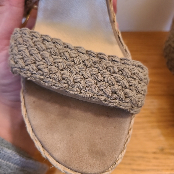 Stuart Weitzman Braided Wedge Sandals - Beige/khaki - Picture 9 of 11